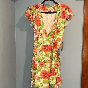 NWT Eva Mendes for New York & Company Floral Wrap Dress size small
